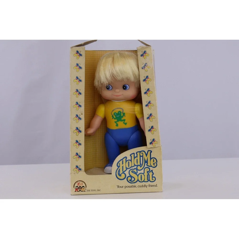Vintage 1982 Zee Toys Hold Me Soft Doll Blonde Girl NRFB New In Box Taiwan
